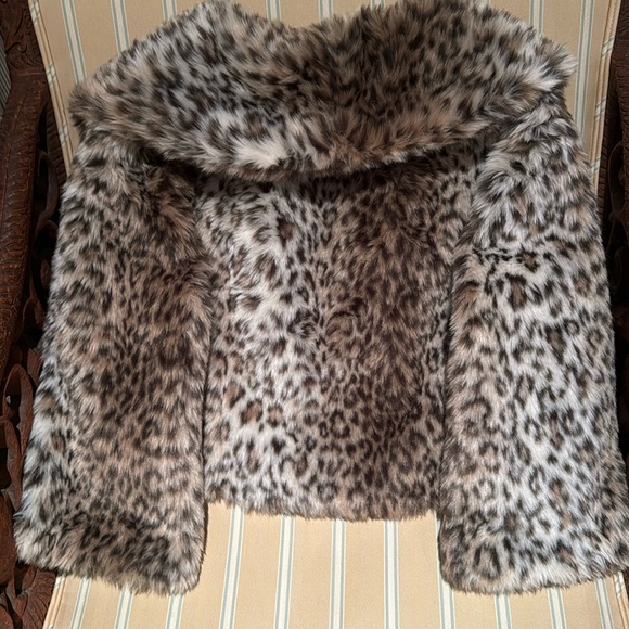 PECK & PECK GLAM PLUSH FAUX FUR CROPPED JACKET SIZE MEDIUM - Picture 9 of 12